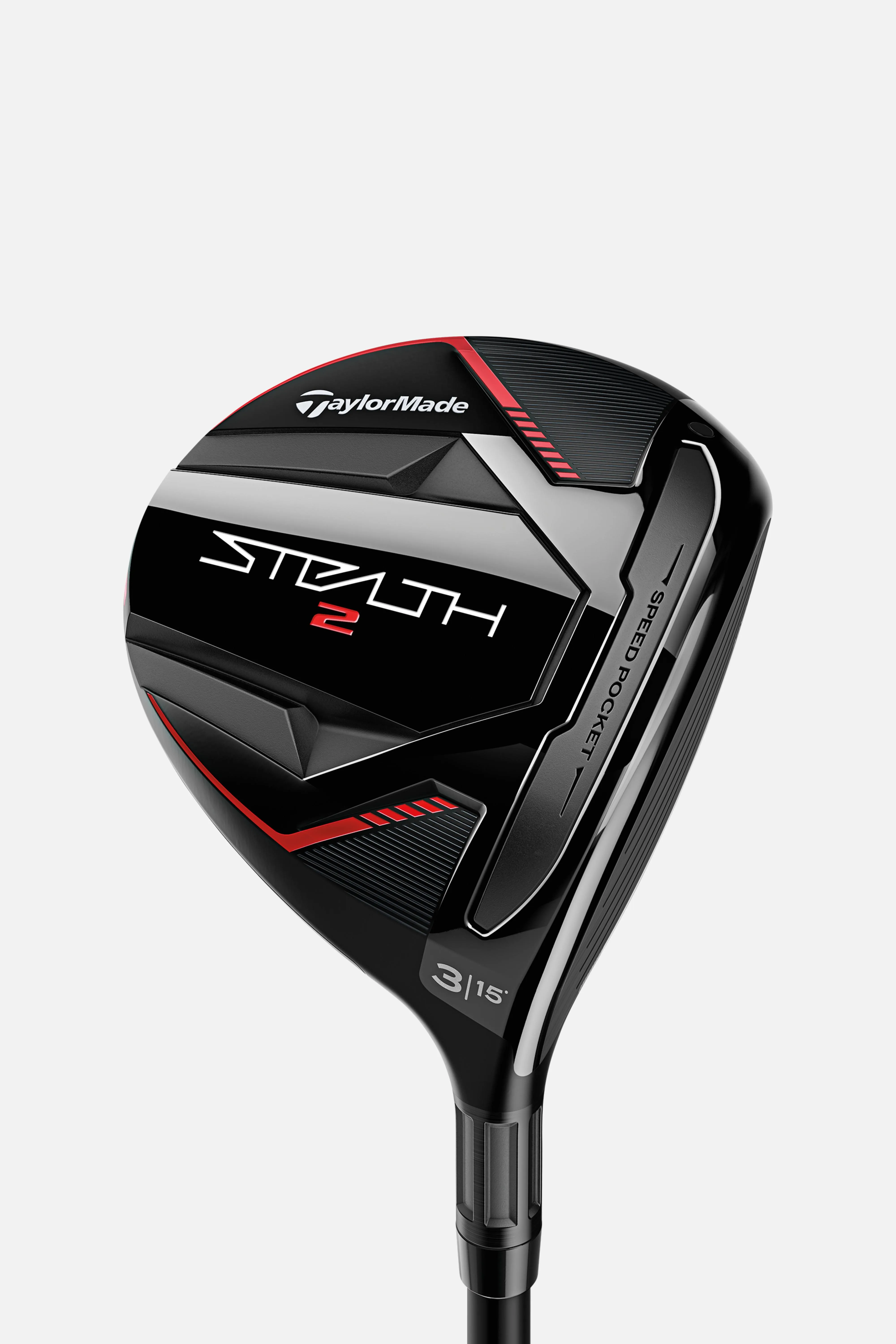 TaylorMade Stealth 2 Fairway Golf Club for Men | Black/Red | Steel