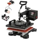 SmarketBuy 5 in 1 Digital Multifunctional Heat Press Machine 12" x 10" Heat Transfer Machine for T Shirts Hat Mug Cap