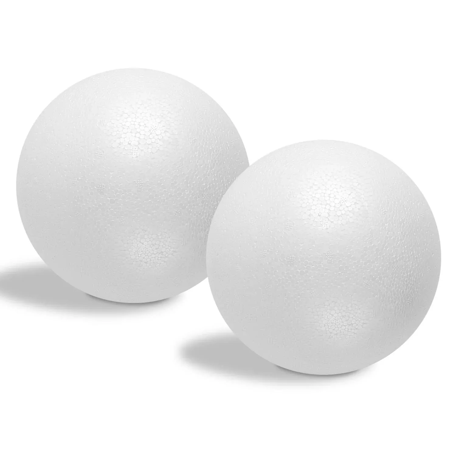 Juvale 2 Pack Foam Balls for Crafts, 6-Inch Round White Polystyrene Spheres for DIY Projects, Ornaments, School Modeling, Drawing