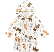 Hudson Baby Plush Animal Face Bathrobe, Woodland