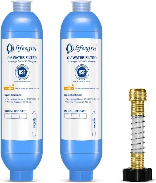 Lifeegrn Rv Water Filter With Hose Protector, Inline Water Filter, Reduces Bad Taste, Odors, Chlorine And Sediment In Drinking Water