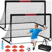 VAVOSPORT Kids Soccer Goals for Backyard Set