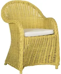 Safavieh Home Collection Callista Yellow Wicker Club Chair