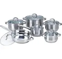 12 Piece Stainless Steel Cookware Set