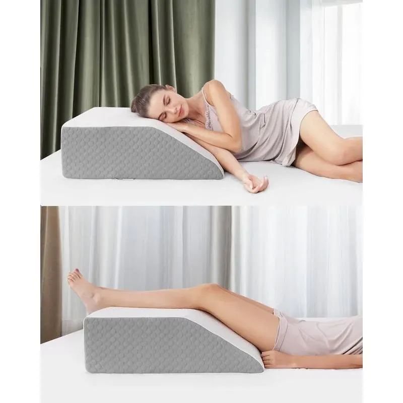 Forias 8" H Leg Pillow, Leg Elevating Pillow for After Surgery Swelling, Memory Foam Leg Elevation Pillow Knee Pillow for Back Sleeping Leg Pillow for Back Pain Sciatica Knee Hip Ankles Pain Relief