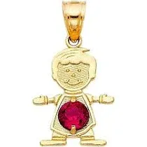 Boy's 14K Yellow Gold July Birthstone Charm Pendant