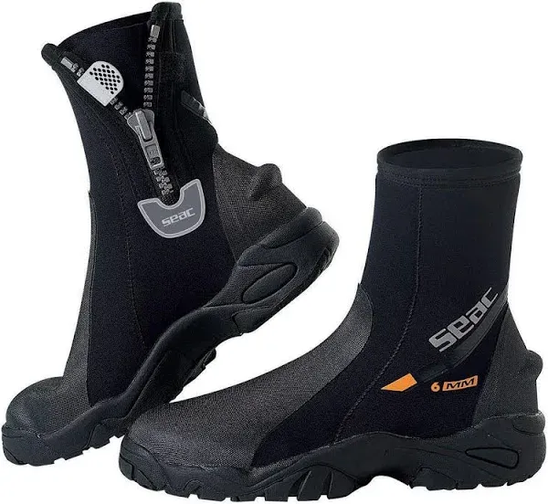 SEAC Pro HD 6mm Neoprene Wetsuit Boots with Side Zipper, XX-Small