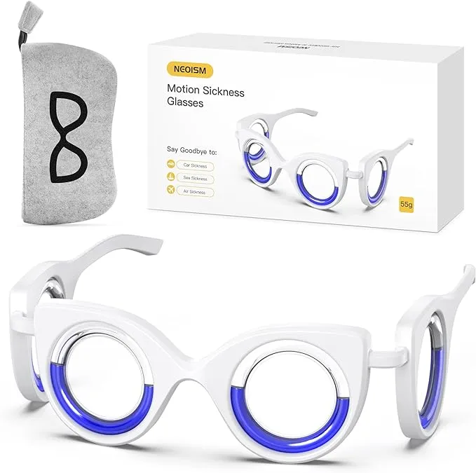Motion Sickness Glasses Car Sickness Glasses Relieve Carsickness Airsickness Seasickness Portable Anti Nausea Car Sick Glasses Adults or Kids