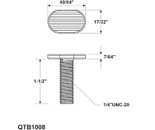 1/4 In. -20 X 1-1/2 In. L Tee Bolt (20-Pack)