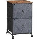  2 Drawer Mobile File Cabinet, Rolling Printer Stand, Vertical Filing Cabinet, 