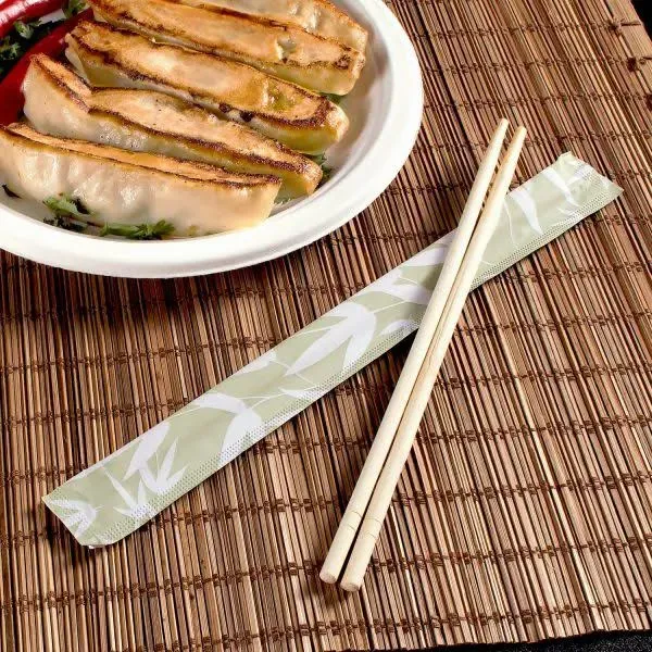 Karat 9" Paper Wrapped Bamboo Chopsticks, Bamboo - 1,000 pairs