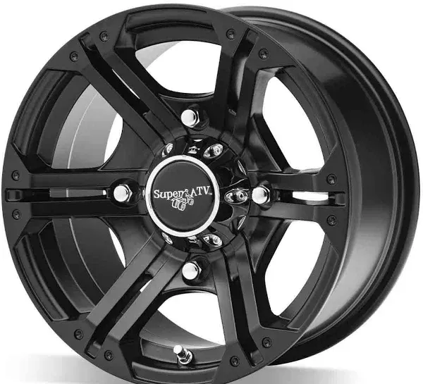 SuperATV 14&#034; H-Series Black Bandit Wheel for Polaris 4/156 Pattern Single Wheel