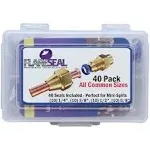 FlareSeal 40 Pack Starter Leak Free SAE Flare Fitting Refrigerant Leaks Eliminated - refrigeration, Hvac, Ductless, Schrader Valve or Mini Split (1/