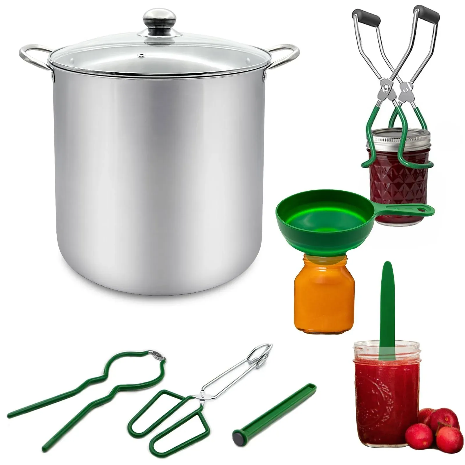 BHUJIA Canning Supplies Starter Kit, Stainless Steel Canning Pot 21.5 QT with...