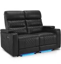 MCombo Electric Power Reclining Loveseat Sofa with Adjustable Headrests, Home Theater Seating with USB & Type-C Ports, Armrest Storage for Living Room