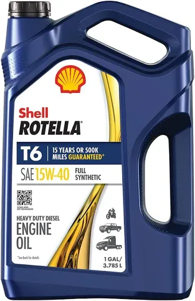 Shell Rotella T6 5W-40 Full Synthetic Diesel Engine Oil 1 Gallon 5W40 HD