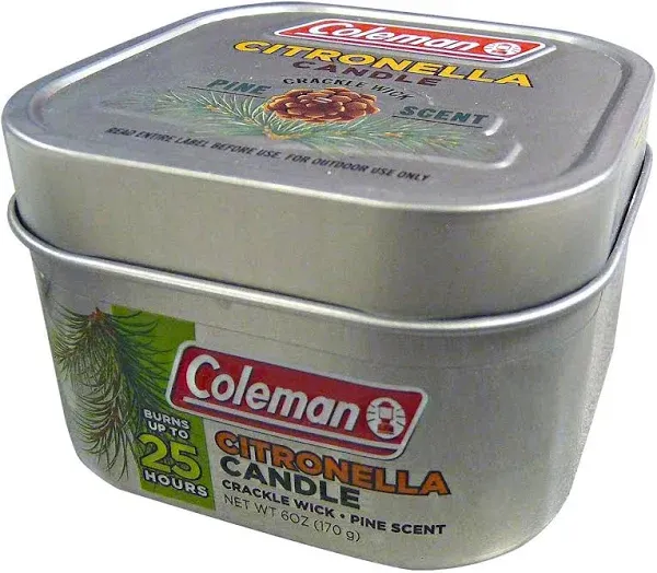 Coleman Scented Tin Citronella Candle - 3 Pack, S'Mores, Pine and Campfire