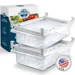 Altai Republic 2 Pack Fridge Drawers - Pull Out Refrigerator Storage Drawers - Transparent Refrigerator Organizer - Fridge Drawer Organizer & Fridge