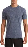 Nike: Men's Heather Short Sleeve Hydroguard Black / L