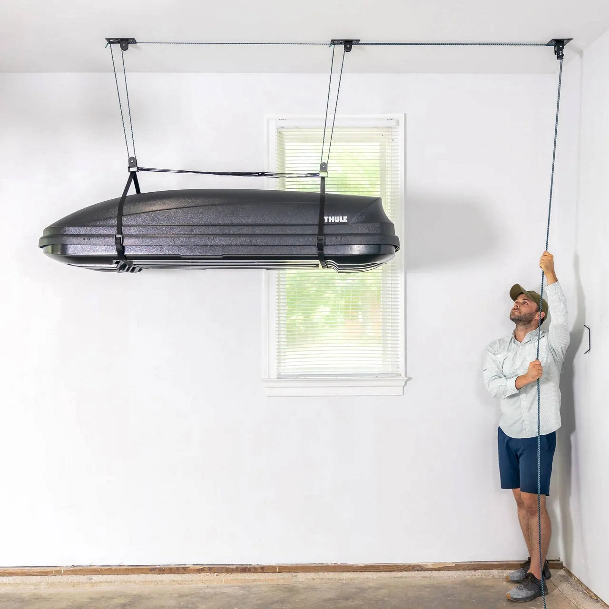 Elite Cargo Box Storage, Garage Pulley System &amp; Ceiling Hoist, Holds 150 lbs