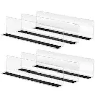 Baluue 6Pcs Plastic Shelf Dividers Magnetic Closet Shelf Organizer Divider Separ