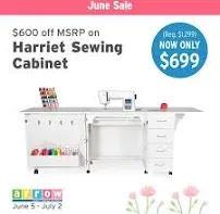 Arrow Harriet Sewing Cabinet Ash White