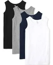 The Children's Place Boys Tank Top, 4-Pack Sizes 4-16, Boy's, Size: Large (10-12), Multicolor