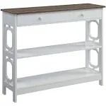 Convenience Concepts Omega One-Drawer Console Table in Espresso and White Wood