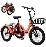 Docred Foldable Electric Trike 500w 48V Electric Trike Motorized 3 Wheel Electric Bicycle