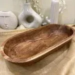 Luxe Designs Wooden Dough Bowl – Handmade Decorative Bowls for Home Decor, Bathroom, Kitchen Counter & More - Acacia Wood Large Dough Bowl fits