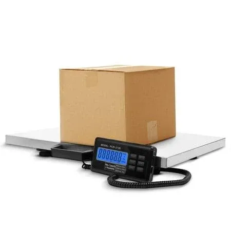 Houseables Digital Postal Scale, Shipping Scales For Packages, 22" x 18", Stainless Steel, 400 lbs. Max Weight, Extra Large Platform, Heavy Duty, LED Display, Portable, Animals, Industrial, Electronic