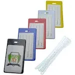 5 Pack - Slim and Sturdy Flexible Backpack &amp; Airline Luggage ID Bag Tags -