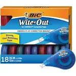 Wite-Out EZ Correct Correction Tape, Non-Refillable, 1/6" x 472", 18/Pack, Bic