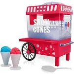 Nostalgia Vintage Countertop Snow Cone Machine - Slushie Machine - Shaved Ice Machine and Crushed Ice Maker - Makes 20 Icy Treats, Includes 2