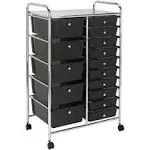 Realspace 15-Drawer Mobile Cart Black/Chrome