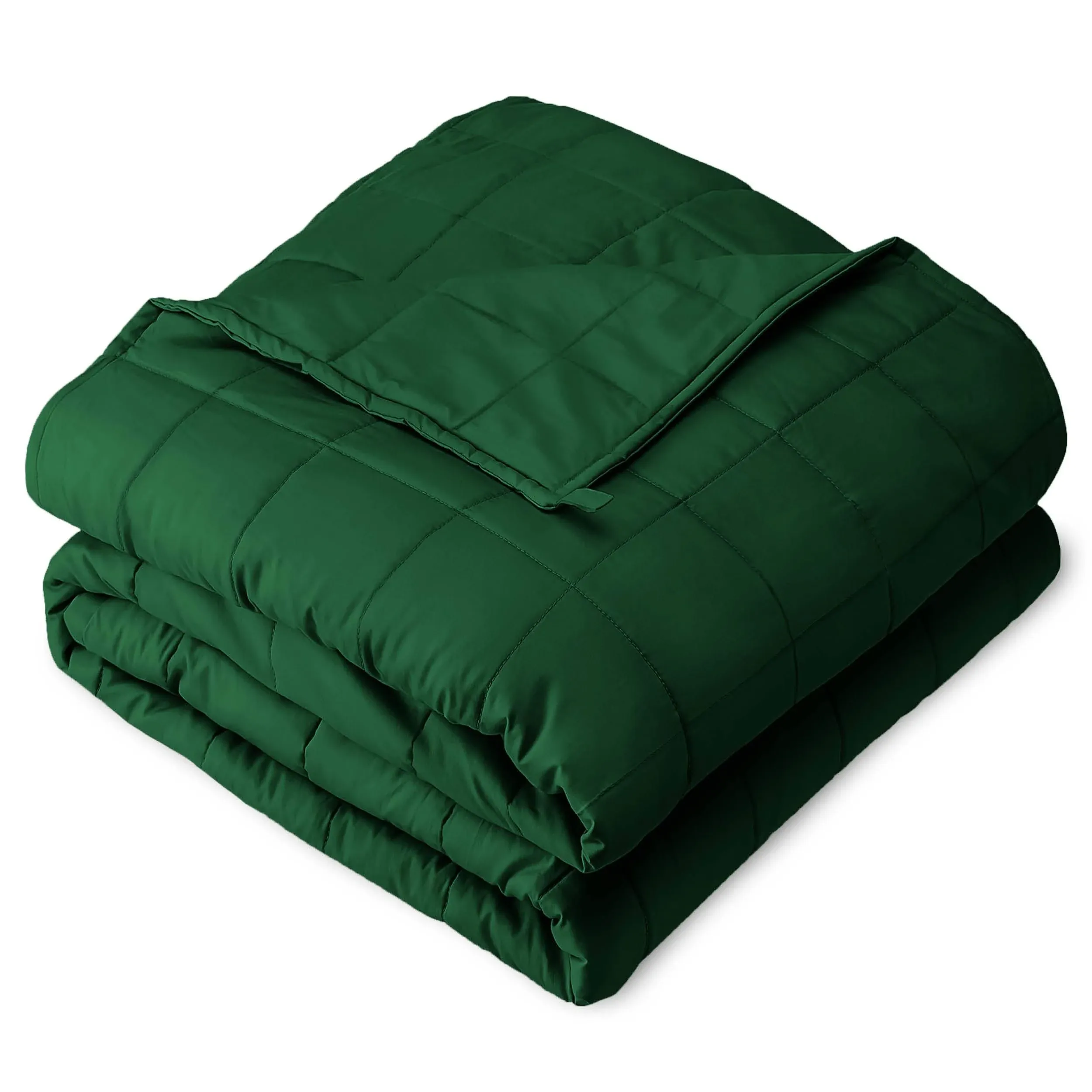 Bare Home Weighted Sensory Blanket - 60"x80" - 17lbs - Cotton Forest Green