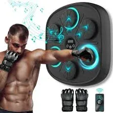 2024 New Smart Music Boxing Machine with Premium Boxing Gloves, black-2