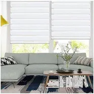 Zebra Blinds,Roller Blinds, Full and Half Blackout Zebra Blinds, Office Home Blinds, Soft Sheer Curtains Double Layer, Pure Privacy Or Day and Night