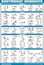 Palace Learning QUICKFIT Bodyweight Workout Exercise Poster - Body Weight Workout Chart - Calisthenics Routine - (Laminated, 18" x 27")