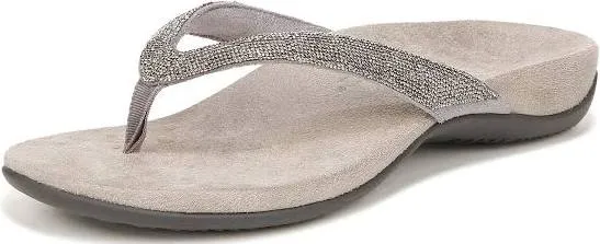 Vionic Dillon Shine Toe-Post Sandals - Stormy Rhinestone