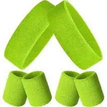 Bememo 6 Pcs Neon Sports Sweatbands