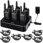 Retevis RT68 Walkie Talkies with Earpiece, Portable FRS Two-Way Radios Rechargeable, with 6 Way Multi Unit Charger, Hands FRE...