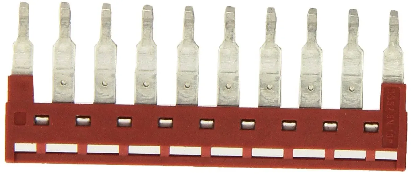 Dinkle DSS2.5N-10P DIN Rail Terminal Block Press-Fit Jumper DK2.5N Ten Pole, ...