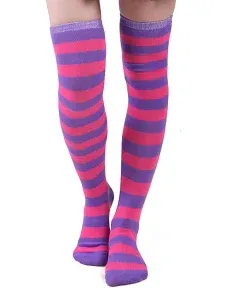 HDE Women's Extra Long Striped Socks Over Knee High Opaque Stockings