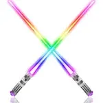 LIGHTSABER CHOPSTICKS LIGHT UP STAR WARS LED Glowing Light Saber Chop Sticks REUSABLE Sushi Lightup Sabers - 8 COLOR MODES 1 Pair