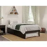 AFI Colorado Twin XL Size Platform Bed with Twin XL Trundle and Charging Station in Espresso