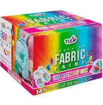 Tulip Brush-On Fabric Paint Rainbow 14 Pack