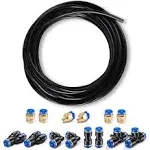 Pneumatic Tubing Blue PU Air hose Pipe Tube Kit 6mm OD 4mm ID 39.4ft/12 Meter...