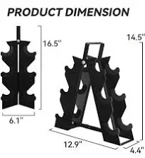 BalanceFrom Rubber Encased Hex 5, 8, and 10 Pound Dumbbell Pairs with Metal Rack