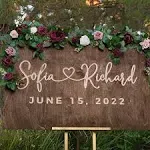 Personalized Wedding Welcome Sign | Custom Wood Sign for Wedding | 2 Optional Shapes, 4 Optional Sizes, 5 Wooden Colors - Wedding Plaque for Welcome